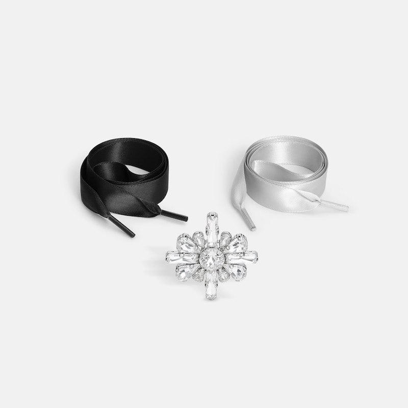 VIVAIA × NYCB Jewels Ribbon Laces & Charm Set (Seraphine), Black & Silver, one-size | VIVAIA