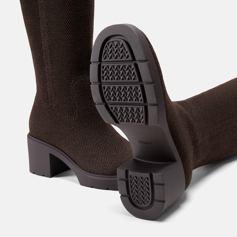 Wide-Shaft Knee-High Boots (Gia 2.0), Cocoa Brown, EU39 | VIVAIA