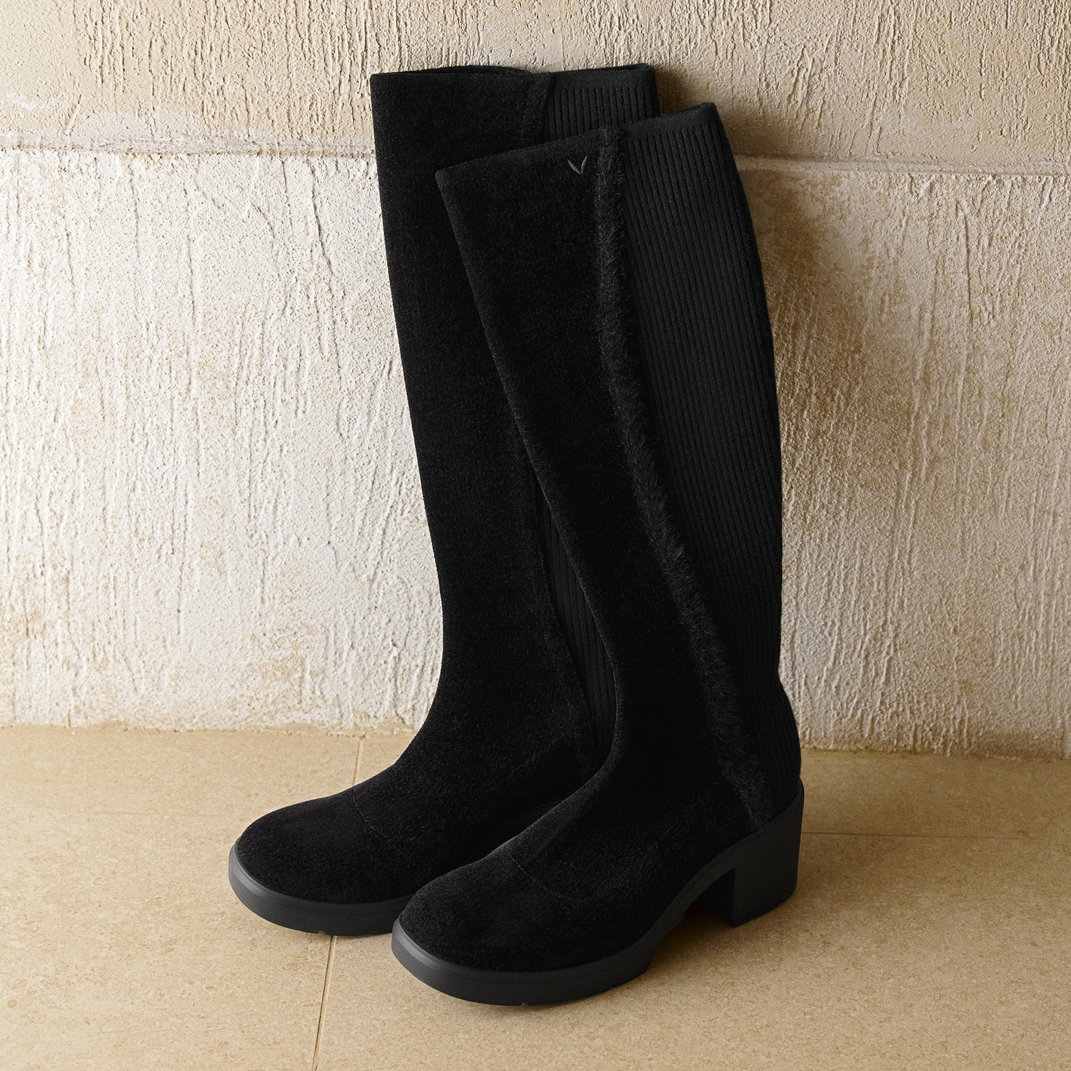 Square-Toe Block-Heel Knee-High Boots (Atria), Black, EU35 | VIVAIA