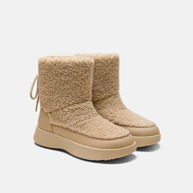 Round-Toe Waterproof Warm Boots (Fillis) - Latte