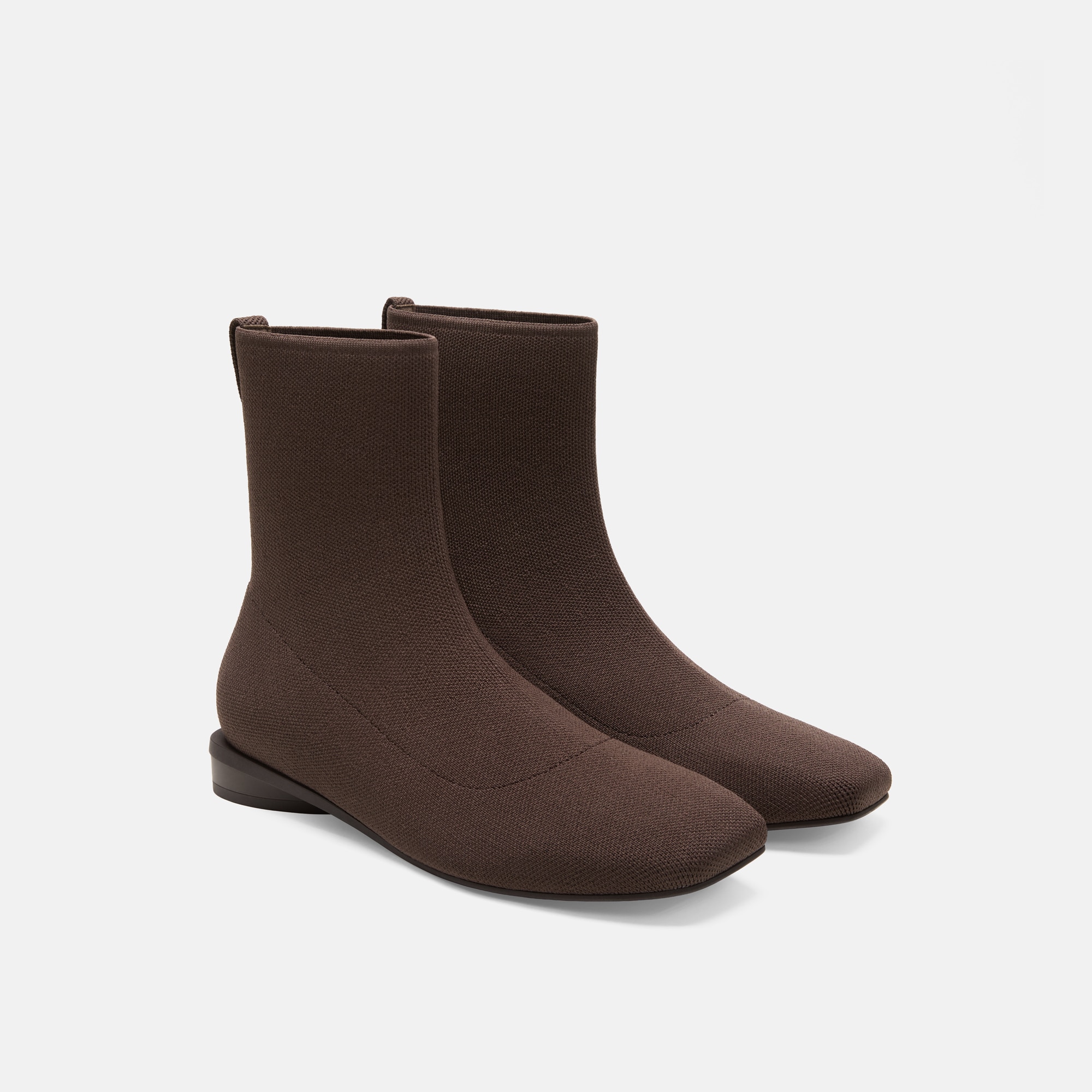 Square-Toe Ankle Boots (Marsa) - Dark Chocolate