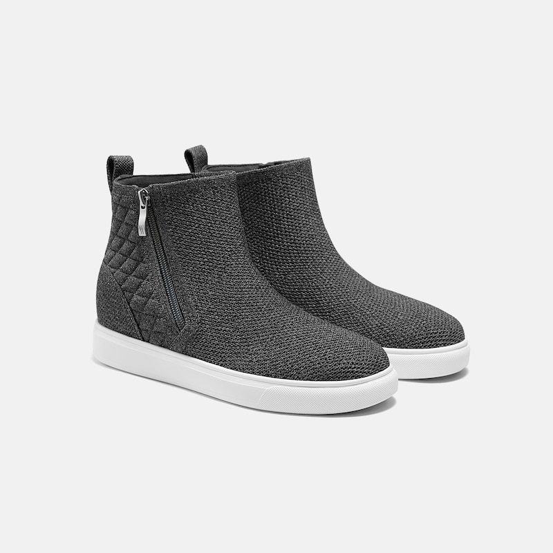 Round-Toe Hidden Wedge Sneakers (Casey), Rich Grey, EU35 | VIVAIA