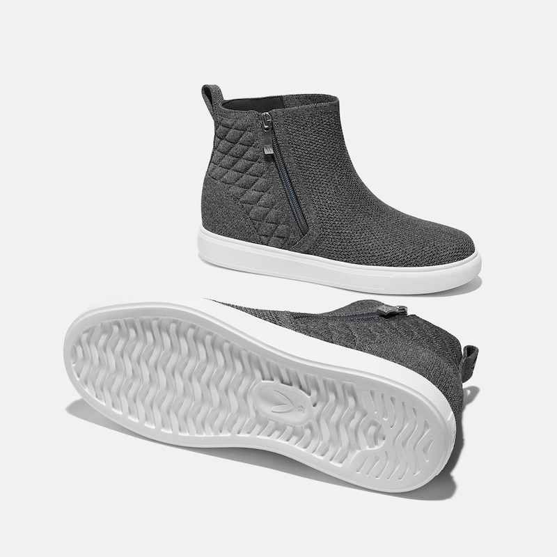 Round-Toe Hidden Wedge Sneakers (Casey), Rich Grey, EU35 | VIVAIA