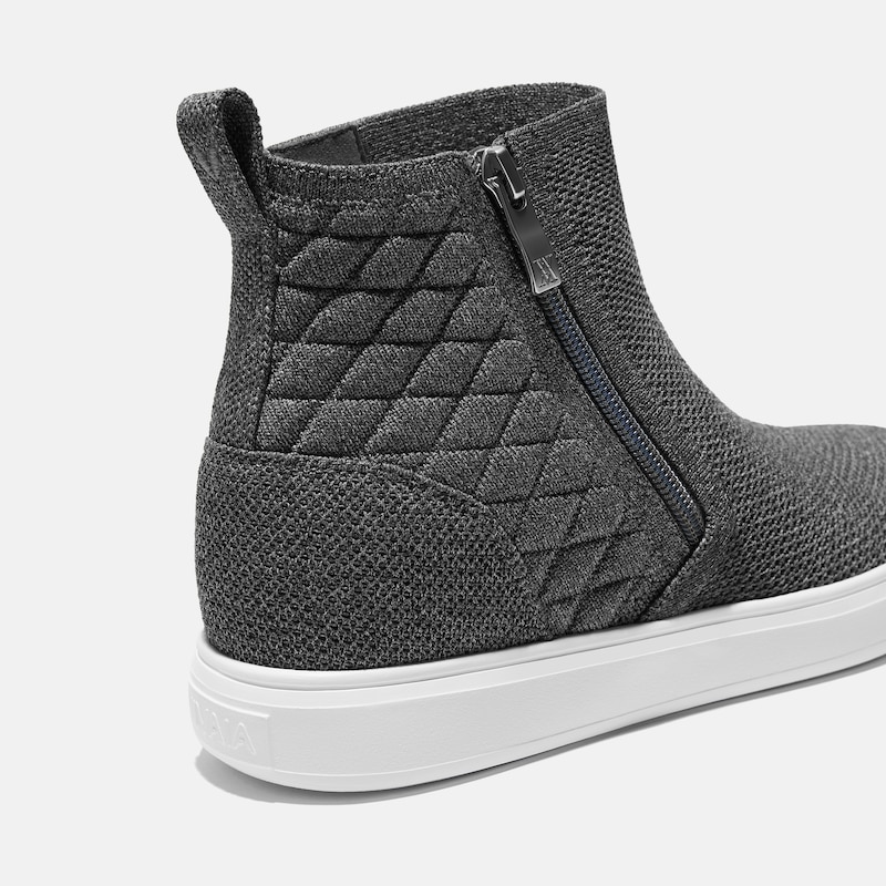 Round-Toe Hidden Wedge Sneakers (Casey), Rich Grey, EU35 | VIVAIA
