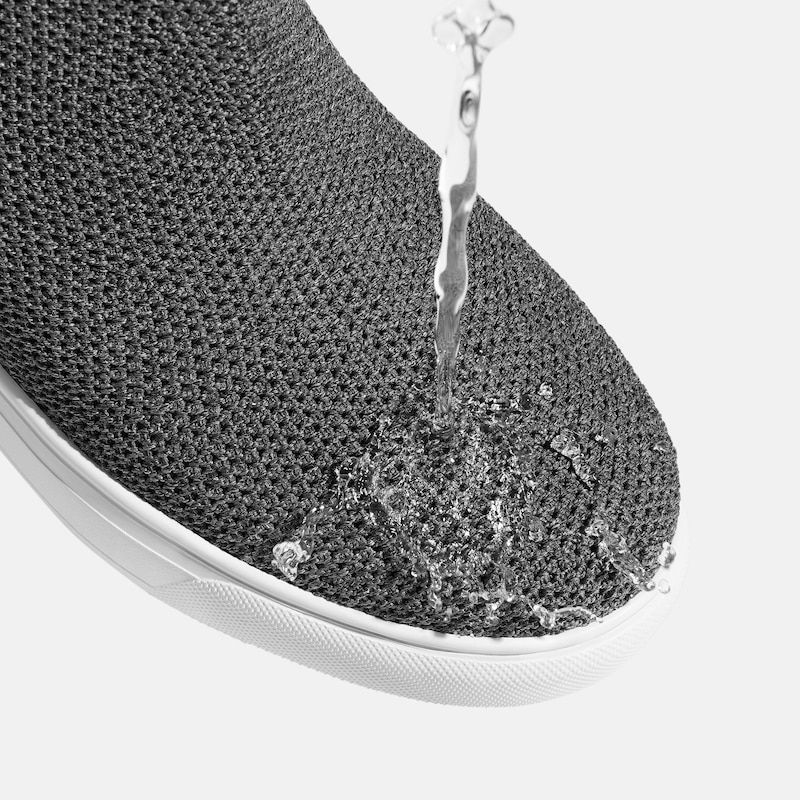 Round-Toe Hidden Wedge Sneakers (Casey), Rich Grey, EU35 | VIVAIA