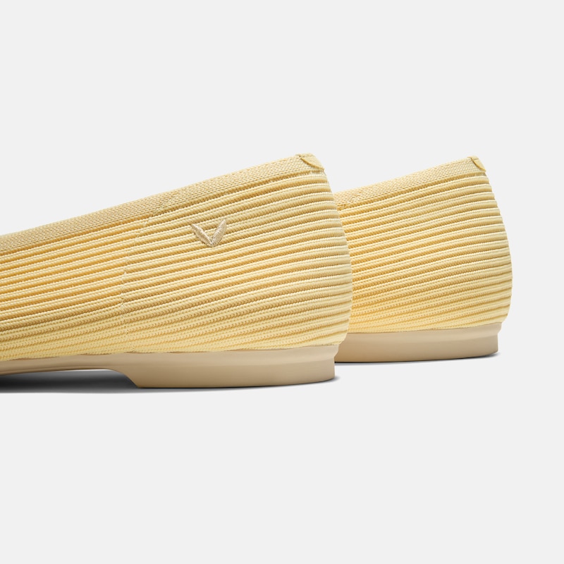 Square-Toe Margot V-Cut Flats (Margot 3.0), Butter Yellow, EU35 | VIVAIA