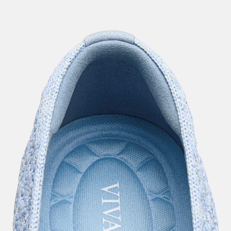 Square-Toe Margot V-Cut Flats (Margot 3.0), BLUE APRICOT QUILT, EU35 | VIVAIA