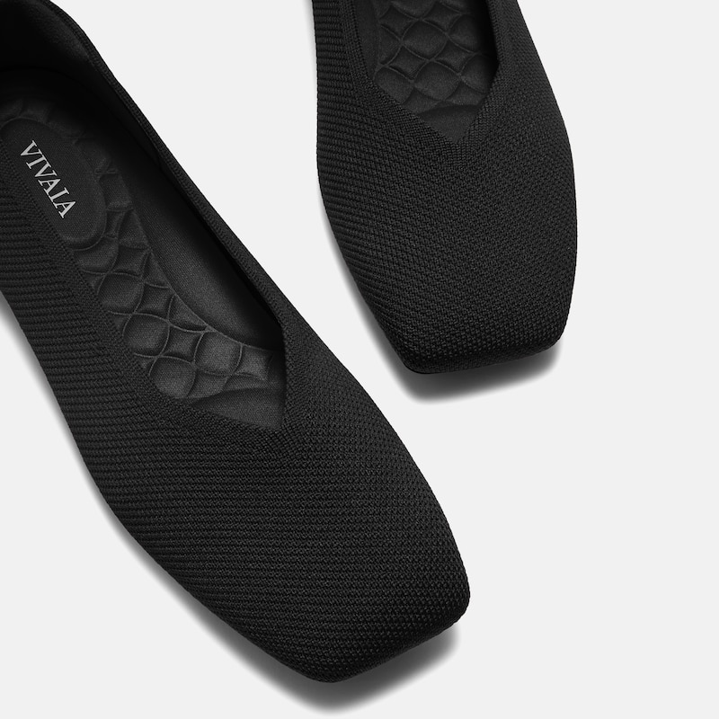 Square-Toe Margot V-Cut Flats (Margot 3.0), BLACK, EU35 | VIVAIA