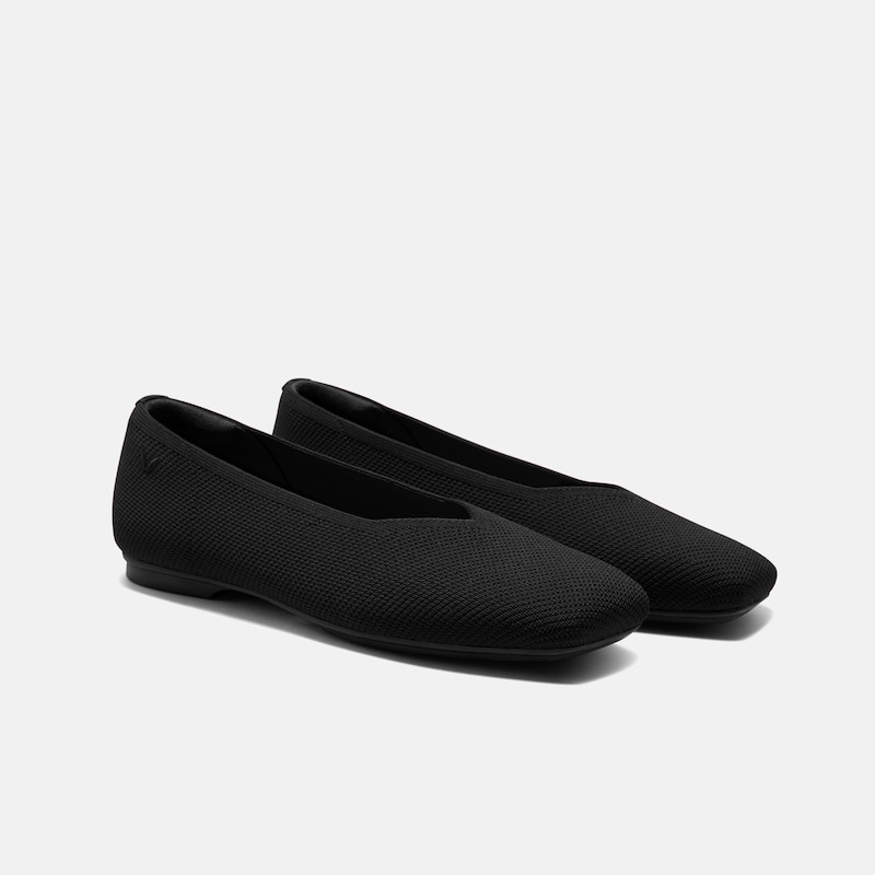 Square-Toe Margot V-Cut Flats (Margot 3.0), BLACK, EU35 | VIVAIA