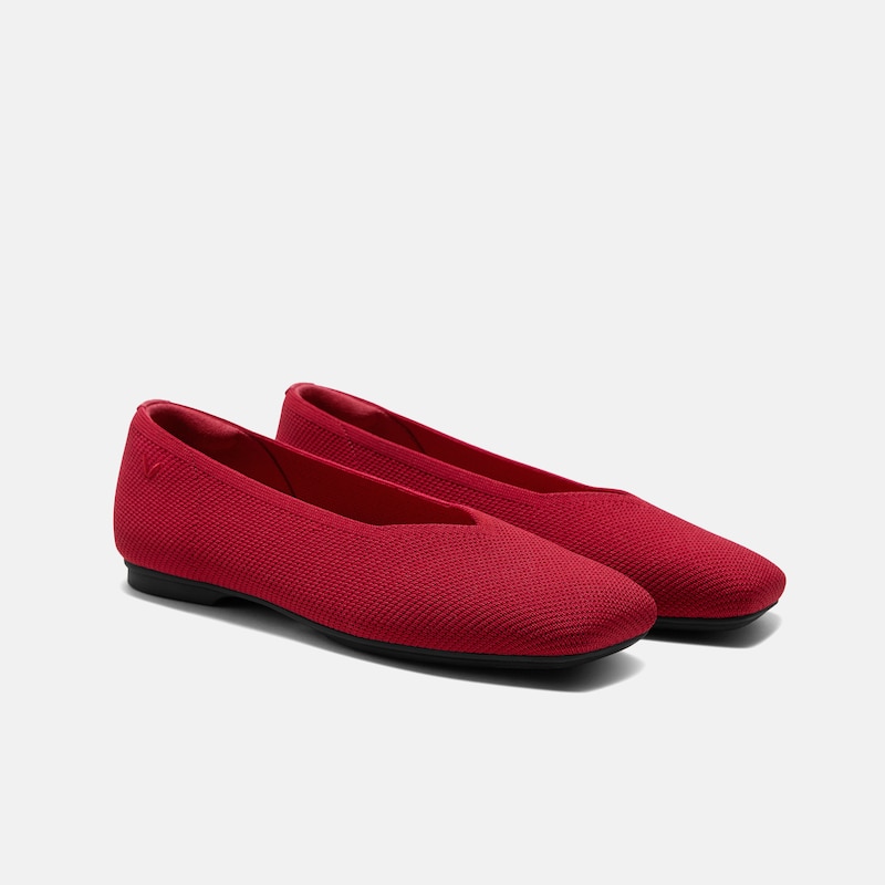 Square-Toe Margot V-Cut Flats (Margot 3.0), RUBY  RED, EU38 | VIVAIA