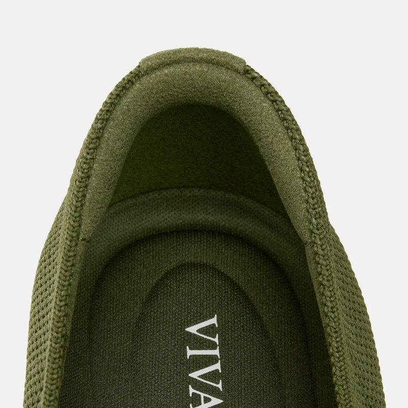 Square-Toe Icon Loafers (Silvie), OLIVE DRAB LATTICE, EU35.5 | VIVAIA