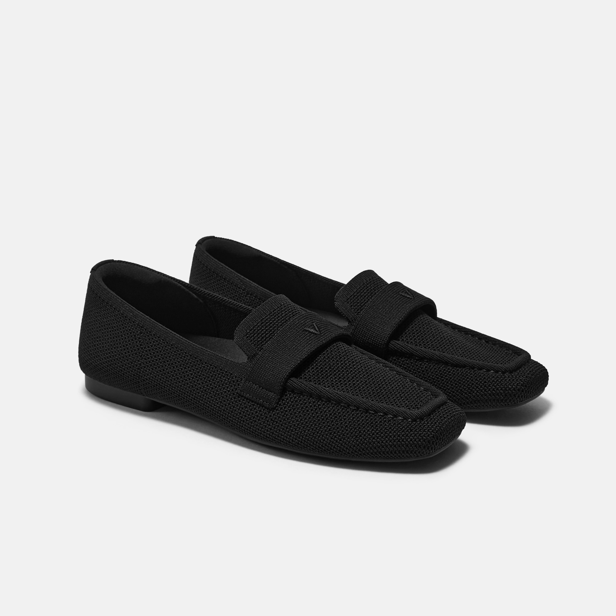 Square-Toe Icon Loafers (Silvie) - Black Lattice