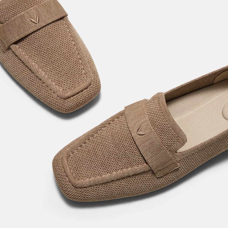 Square-Toe Icon Loafers (Silvie), BROWN TAUPE LATTICE, EU39 | VIVAIA