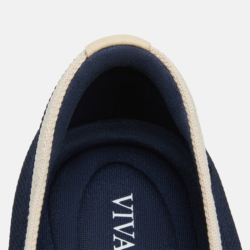 Round-Toe Embroidered Loafers (Audrey), Navy - Cream Ivory-Sailor Corgi, EU39 | VIVAIA