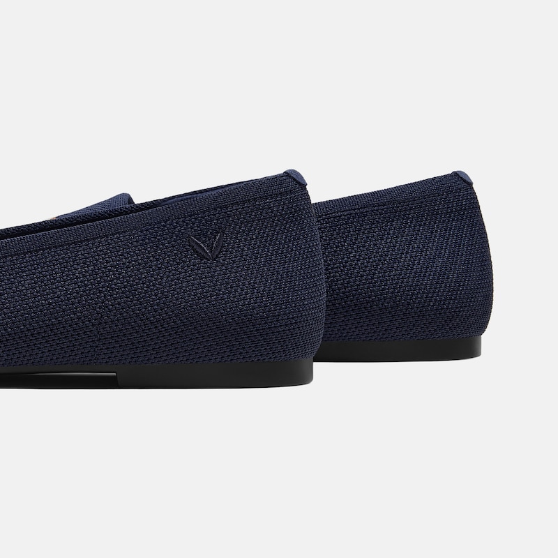 Round-Toe Embroidered Loafers (Audrey), NAVY GREEN - CAVALIER, EU35 | VIVAIA