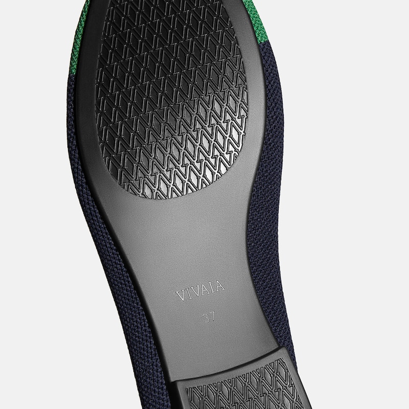 Round-Toe Embroidered Loafers (Audrey), NAVY GREEN - CAVALIER, EU35 | VIVAIA