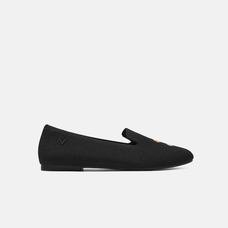 Round-Toe Embroidered Loafers (Audrey), BLACK - GINGERBREAD MAN, EU35 | VIVAIA