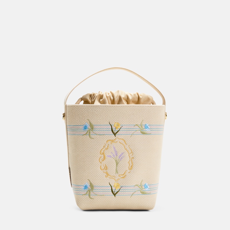 The Bucket Tote (Farreh), CREAM IVORY-FRENCH FLORAL, one-size | VIVAIA