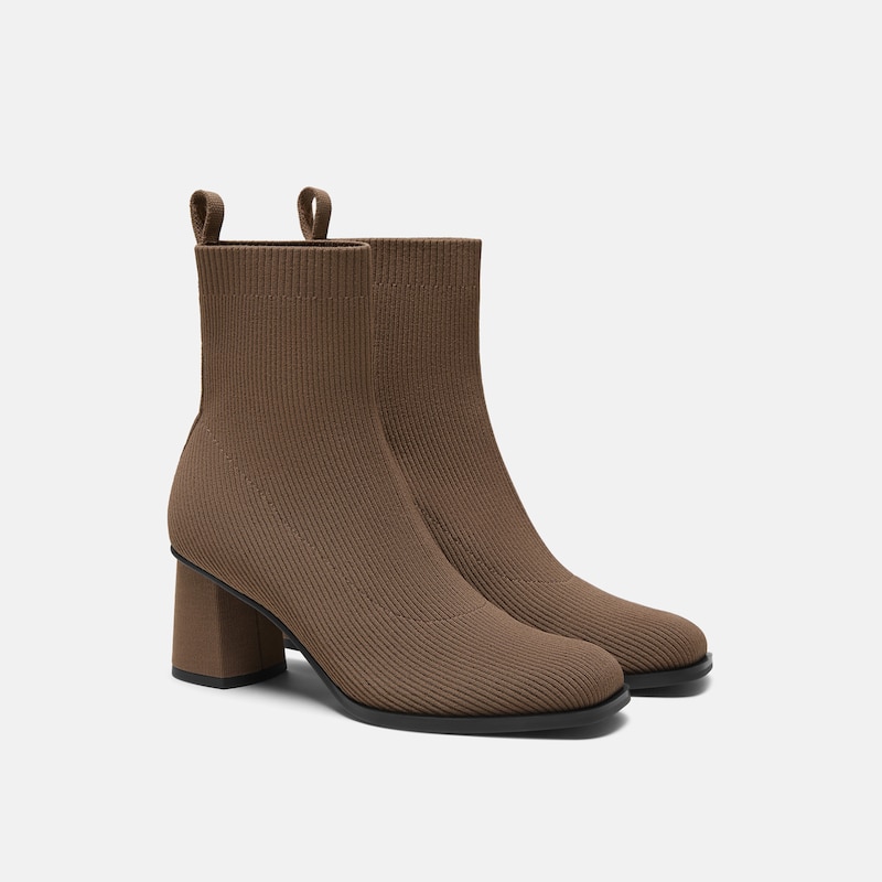 Square-Toe Block-Heel Boots (Lerna), Espresso, EU40 | VIVAIA
