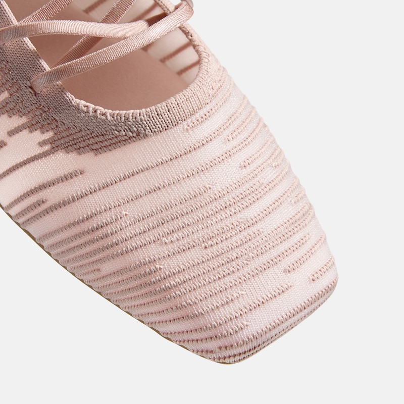 Square-Toe Lace-Up Mary Janes (Miley), BALLET BLUSH, EU38 | VIVAIA