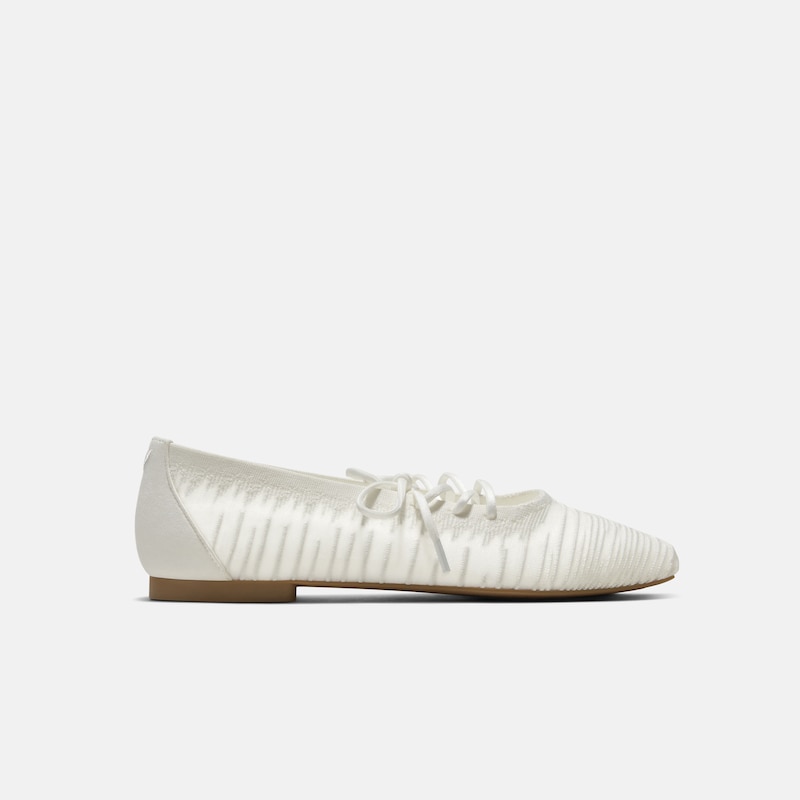 Square-Toe Lace-Up Mary Janes (Miley), White, EU37 | VIVAIA