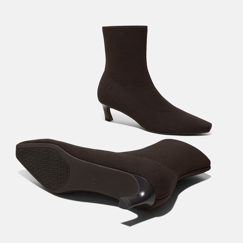 2-in-1 Detachable Mid Heel Boots (Rita), DARK CHOCOLATE, EU37 | VIVAIA