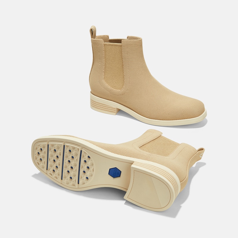 Square-Toe Ankle Chelsea Boots (Clara), Nude Peach, EU39 | VIVAIA