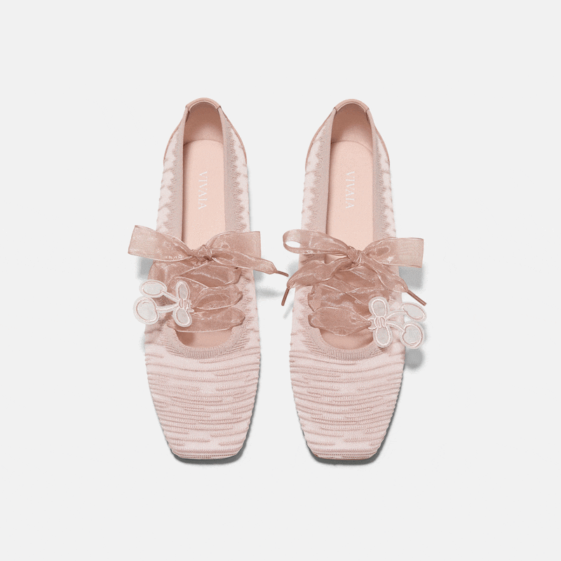 Square-Toe Lace-Up Mary Janes (Miley), BALLET BLUSH, EU38 | VIVAIA
