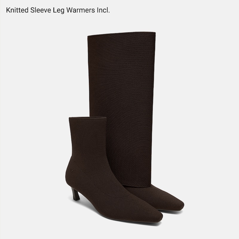 2-in-1 Detachable Mid Heel Boots (Rita), DARK CHOCOLATE, EU37 | VIVAIA