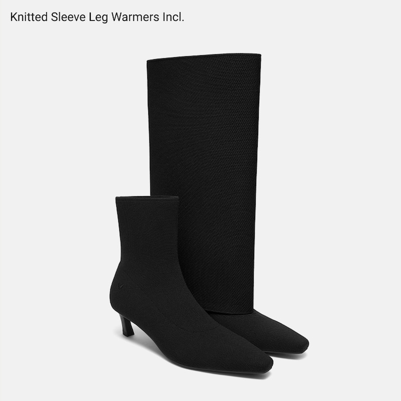 2-in-1 Detachable Mid Heel Boots (Rita), Black, EU39 | VIVAIA