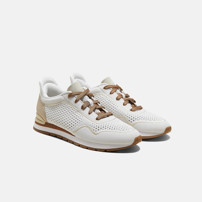 Unisex Slip-On Mesh Sneakers (Allday) - White Buff Beige
