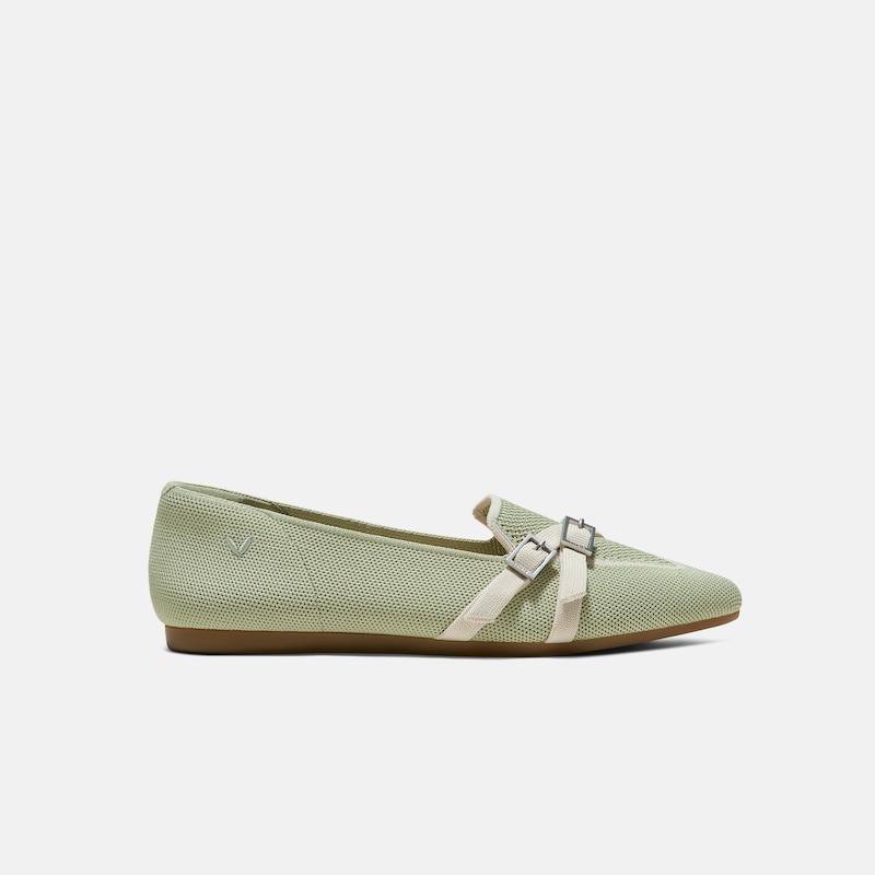 Pointed-Toe Aria Crisscross Loafers (Marvis), MATCHA&CREAM IVORY, EU39.5 | VIVAIA