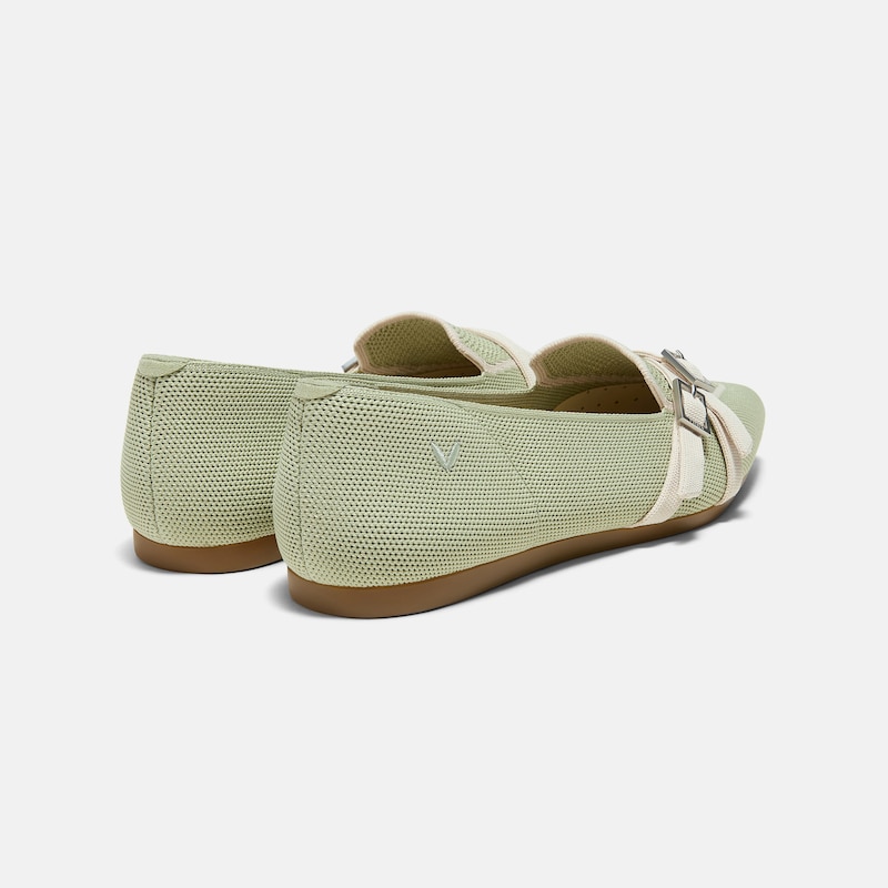 Pointed-Toe Aria Crisscross Loafers (Marvis), MATCHA&CREAM IVORY, EU39.5 | VIVAIA