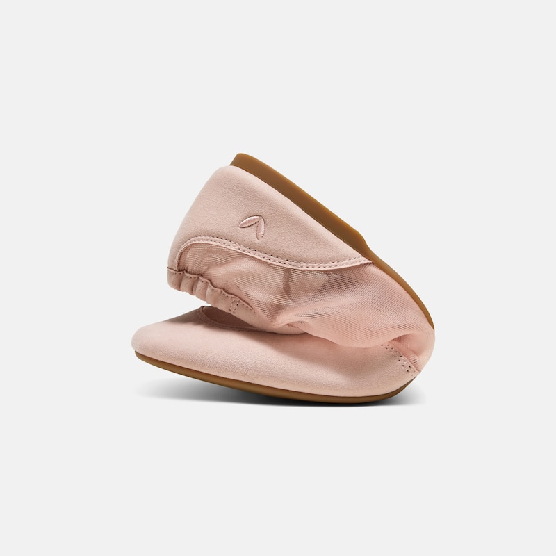 Square-Toe Organza Sneakerinas (Ciara), Peach Blush, EU39 | VIVAIA
