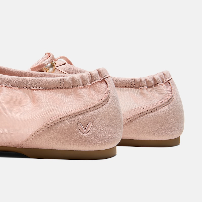 Square-Toe Organza Sneakerinas (Ciara), Peach Blush, EU39 | VIVAIA