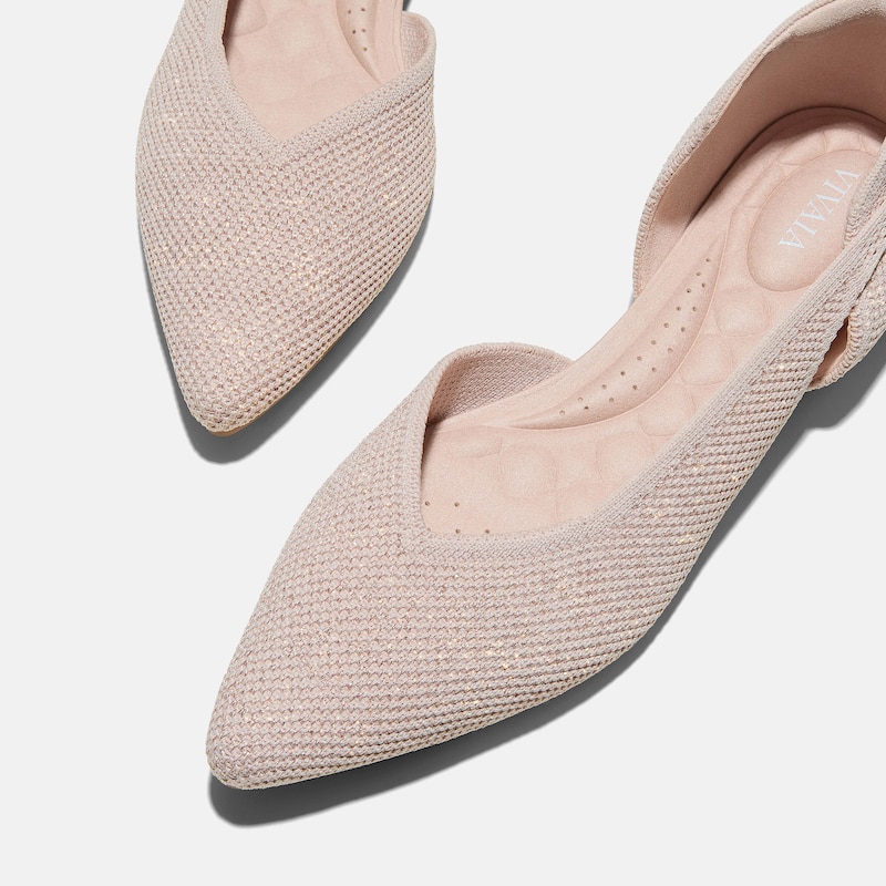 D'Orsay-Ballerinas mit spitzer Spitze (Malory), ROSE GOLD BRICKWORK, EU39.5 | VIVAIA