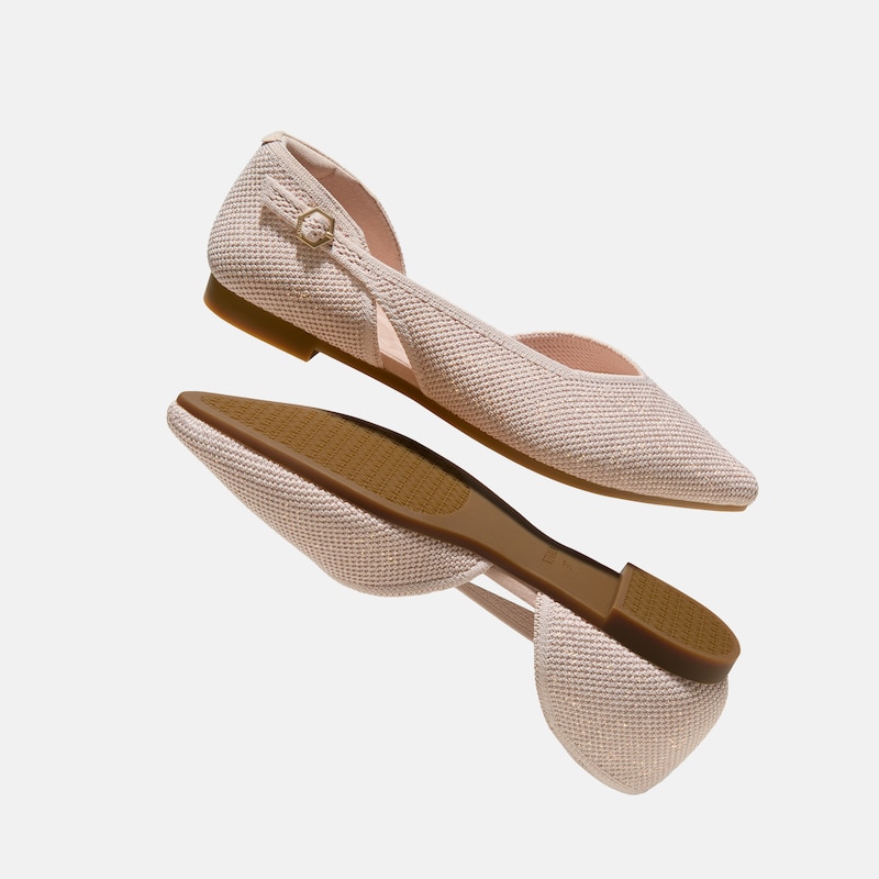 D'Orsay-Ballerinas mit spitzer Spitze (Malory), ROSE GOLD BRICKWORK, EU39.5 | VIVAIA