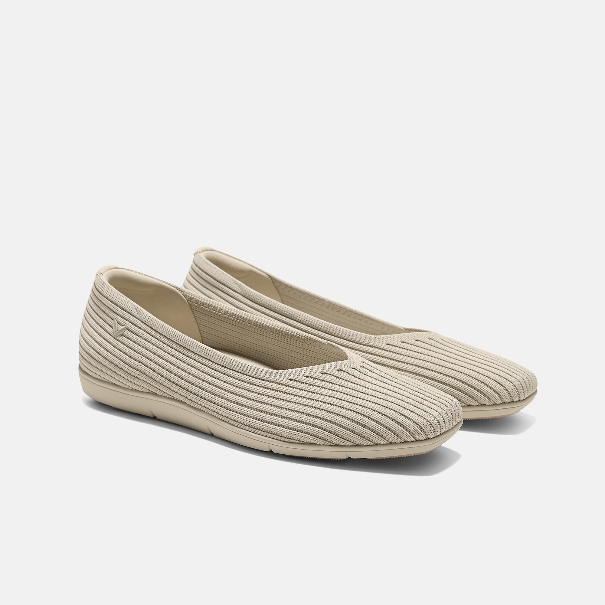 Margot Lightweight Square-Toe Flats (Margot Walker Air) - Beige