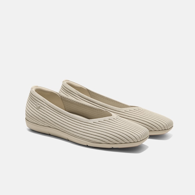 Margot Lightweight Square-Toe Flats (Margot Walker Air) - Beige