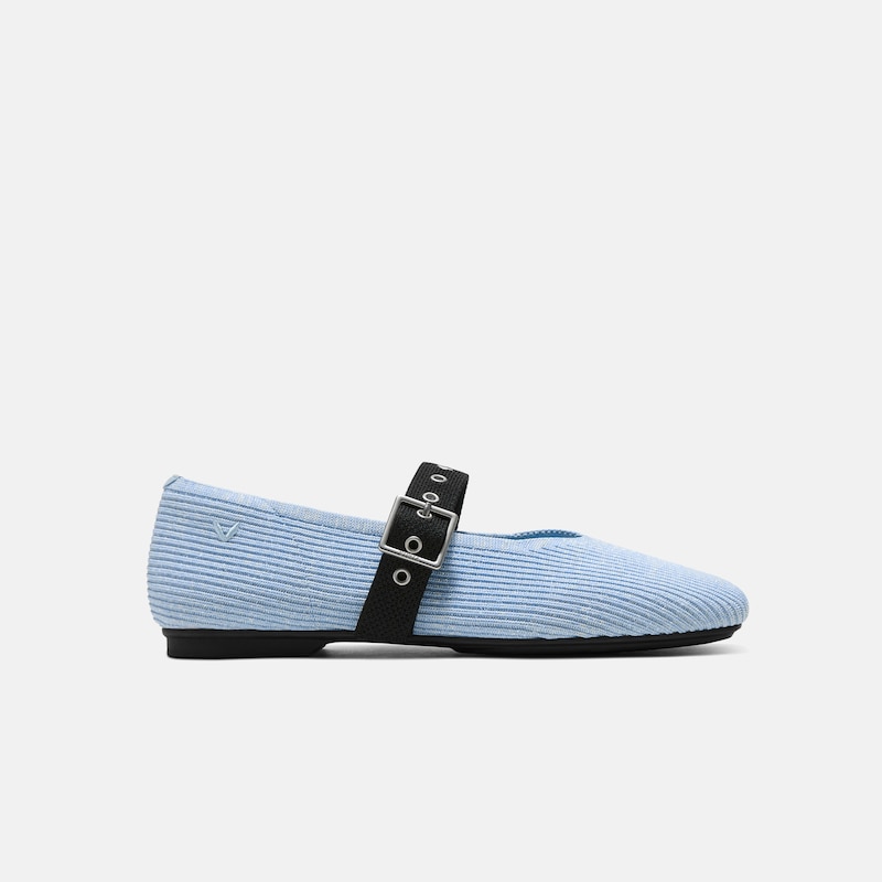 Square-Toe Margot Mary Jane 3.0 (Myriel), BABY BLUE METALLIC/BLACK, EU39.5 | VIVAIA