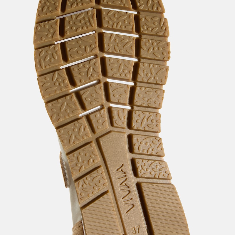 Round-Toe Satin Mary Janes (Ayla), LIGHT GOLD & ALMOND, EU38 | VIVAIA