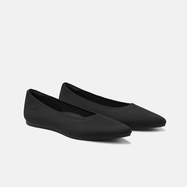 Pointed-Toe Ballet Flats (Aria 5°) - Black