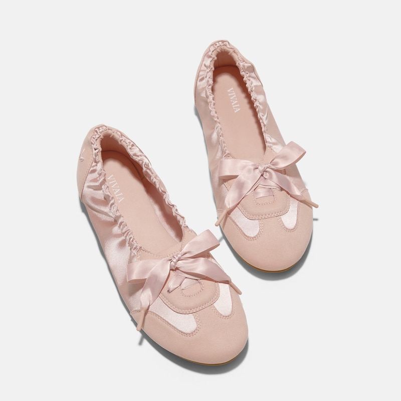 Round-Toe Satin Sneakerina (Yanka), PEACH BLUSH, EU37 | VIVAIA