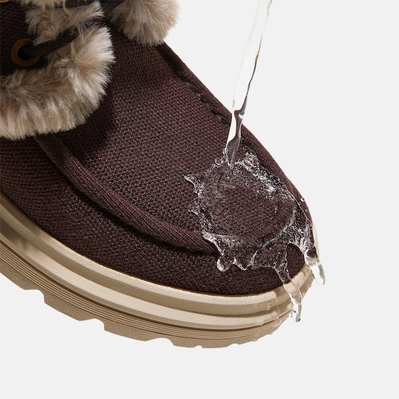 Faux Fur Water-Repellent Lightweight Warm Boots (Terry), DK.CHOCOLATE WOOL WATER PRF, EU39 | VIVAIA