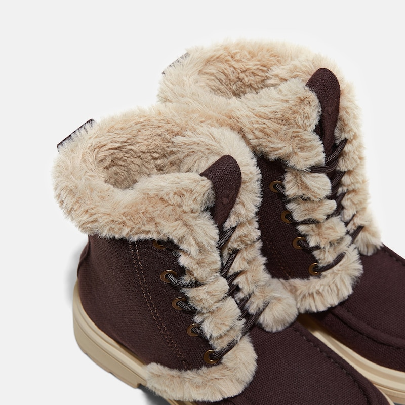 Faux Fur Water-Repellent Lightweight Warm Boots (Terry), DK.CHOCOLATE WOOL WATER PRF, EU39 | VIVAIA