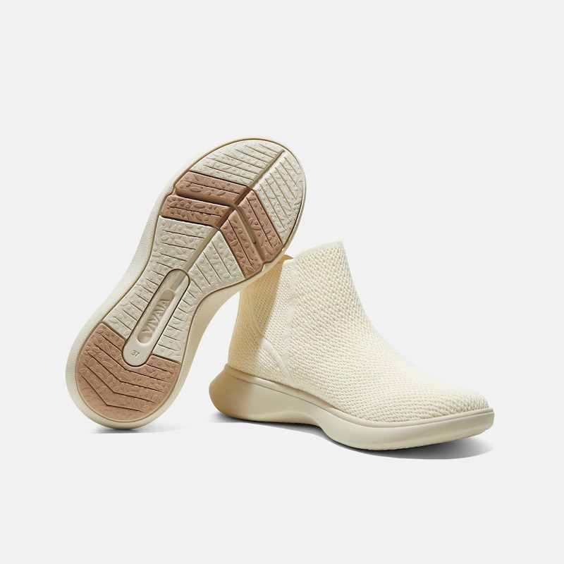 Round-Toe Slip-On Sneaker Boots (Urban Boots), CREAM JAGGED, EU35 | VIVAIA