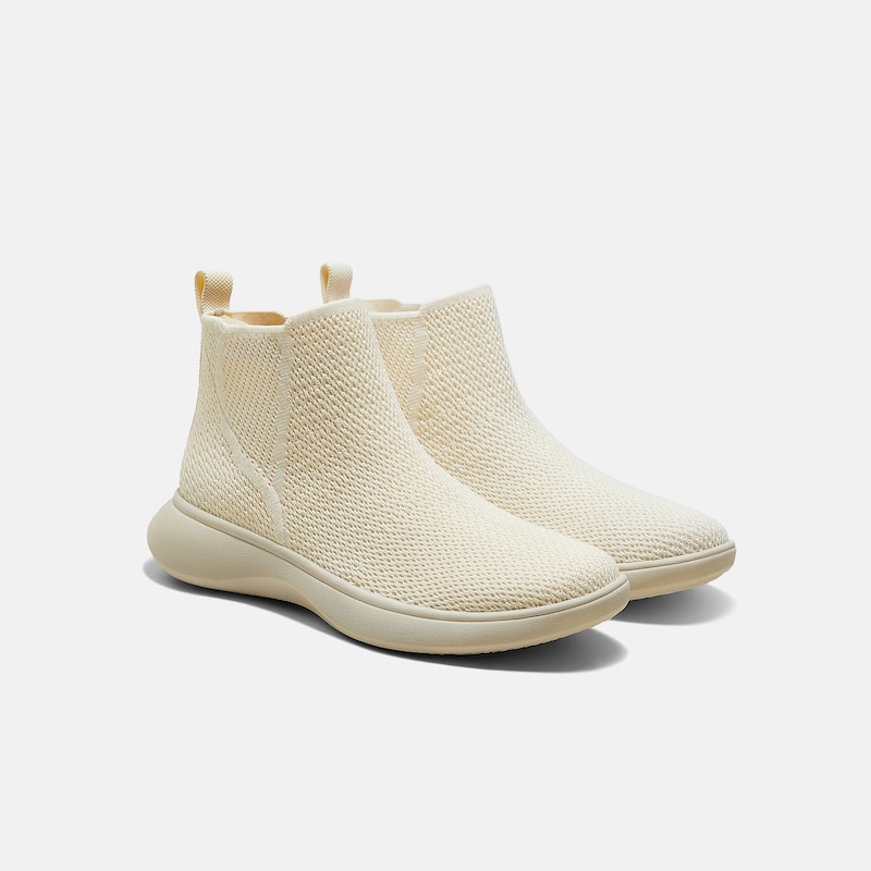 Round-Toe Slip-On Sneaker Boots (Urban Boots), CREAM JAGGED, EU35 | VIVAIA