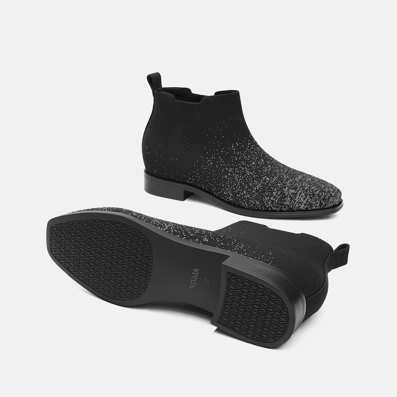 Square-Toe Slip-On Chelsea Boots (Ryan Slip-On), BLACK METALLIC, EU39 | VIVAIA