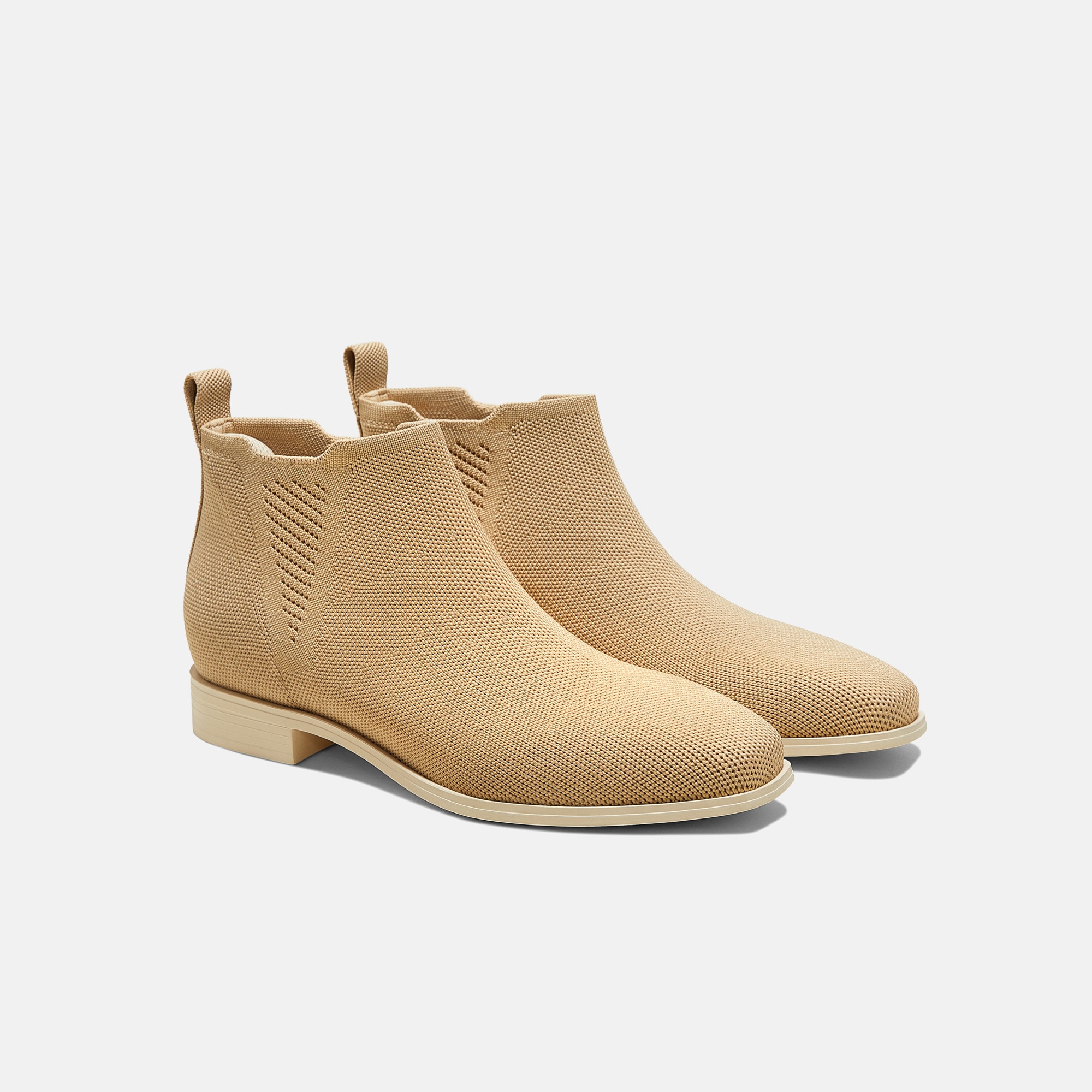 Square-Toe Slip-On Chelsea Boots (Ryan Slip-On) - Nude Peach