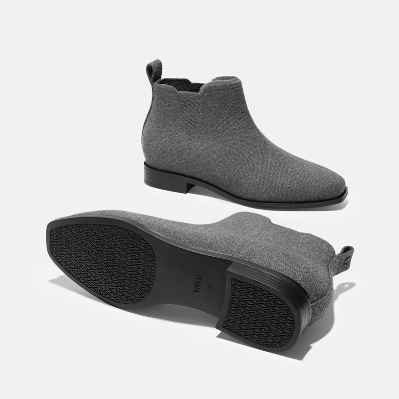 Square-Toe Slip-On Chelsea Boots-Winter Limited Edition (Ryan Slip-On), RICH GREY WOOL WATER RPT, EU35 | VIVAIA